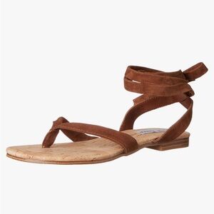 Steve Madden Tayla Suede Wrap Tie Sandals in Chestnut Brown Size 9
